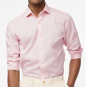 J. Crew Factory BW401 Slim Performance Dress Shirt For Men in Pink NWT size S